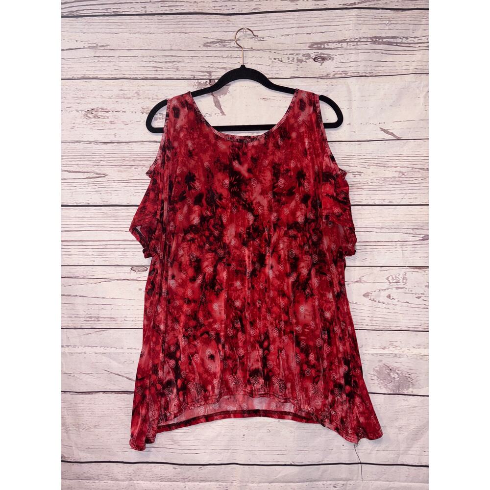 Red Ace Fashion Blouse for Women Sz 2x